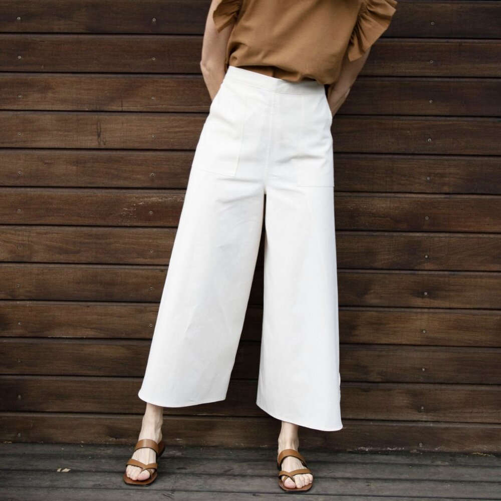 Off-White Linen Side Split Trousers - Bohemian St… - image 3